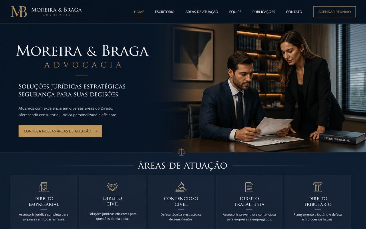 Site do projeto Moreira & Braga Advocacia