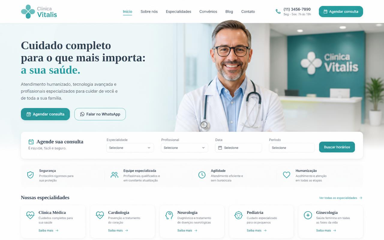 Site do projeto Clínica Vitalis